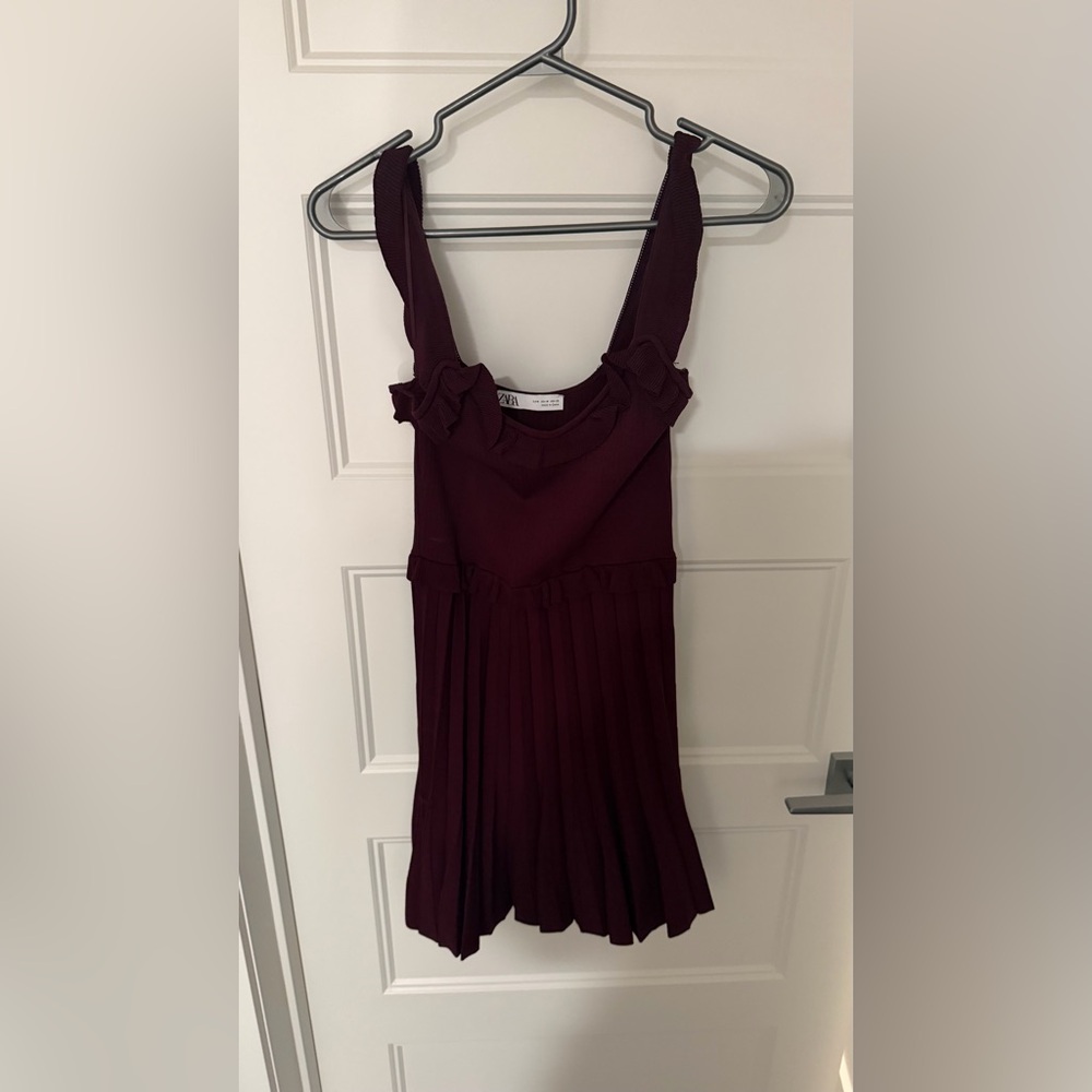 Zara Deep Burgundy Knit Dress